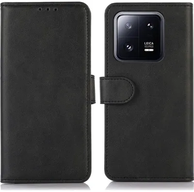 Produktbild von Mobigear Wallet Klapphülle für Xiaomi 13 - 3 Kartenfächer mit Standfunktion Kunstleder Schwarz
