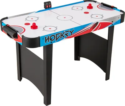 Productafbeelding van COSTWAY Luchthockeytafel, elektrische luchthockeytafel met LED-display, 12V-motor, 2 pucks en 2 schijven, luchthockeytafel voor kinderen, afmetingen 130x61x76 cm