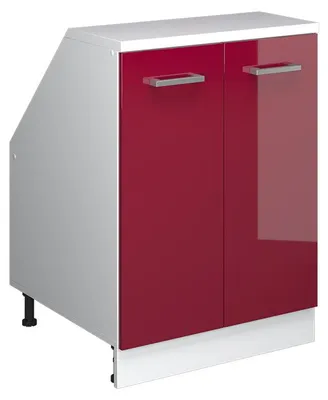 Image de Meuble de rangement sous pente Vicco Rion Rouge brillant 60x81.6cm 2 portes, 60 cm de profondeur, Model 60314