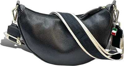 Produktbild von Florence Leder Tasche Damen Umhängetasche Citytasche schwarz 33x10x17cm inklusive Italien Flagge D2OTF823S