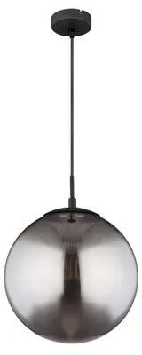 Produktbild von Hängelampe, Glas, Rauch, schwarz-matt, 30 cm