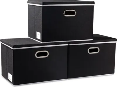 Produktbild von Große Faltbare Aufbewahrungsboxen mit Deckel - Platzsparende Organizer für Zuhause und Büro