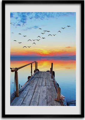 Produktbild von Bild - Bilderrahmen - Foto - 70 cm x 100 cm - MDF - Rahmen - Wandkunst - Hölzerner Pier