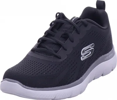 A single black sneaker is shown from a side-angle on a white background.