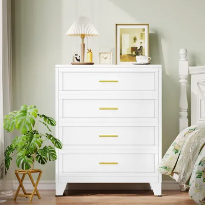 Image de Armoire métallique à 4 tiroirs, blanche, dimensions 60 x 113 cm