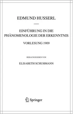 Obrázok produktu pre Einführung in die Phänomenologie der Erkenntnis. Vorlesung 1909