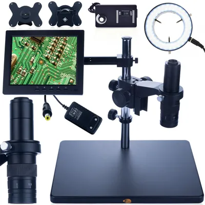 Digitale Mikroskop 7-45x Zoom, 8-Zoll-Display, 56 LED, C-Mount
