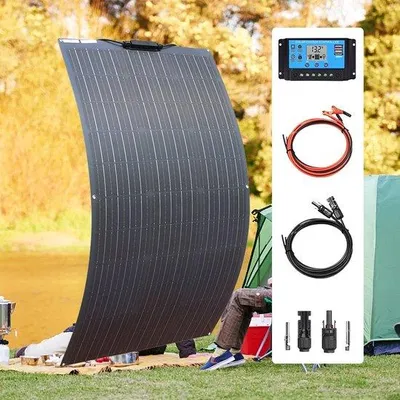 Obrázek produktu pro Flexibilní solární systém – 200 W – ohebný – ultratenký – lehký – solární panel pro karavany