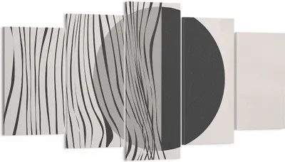 Produktbild von Bild auf Leinwand - Leinwandbild - 5 Teile - Figuren Formen Geometrie - 160x85cm - Wand Bild - Wanddeko - Wandbilder - Leinwanddruck - Bilder - Wanddekoration - Leinwand bilder - EA160x85-4964