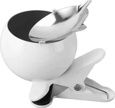 Produktbild von Aschenbecher Klemmbarer Outdoor-Aschenbecher für Balkon, Terrasse & Garten, , Windgeschützt, Kugelförmig mit Deckel, 1 Stück, silber