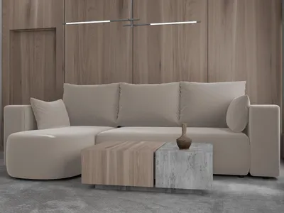 Produktbild von 4ALL HOME Ecksofa mit Schlaffunktion Tivo 246x145 cm - Couch - Sofa mit Bettkasten - Eckcouch - L-Form - Schlaffsofa - Schlafsofa mit Bettkasten - Universal Velo 623 Cappuccino