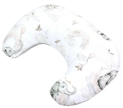 Produktbild von TupTam Baby Stillkissen Klein mit Baumwoll-Bezug, Farbe: Elefanten / Regenbogen