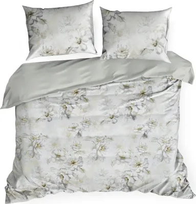 Produktbild von EUROFIRANY | Bettwäsche - Bettbezug Set - aus Baumwolle - 220x200cm - Bettgarnitur - beige grau - geblümt