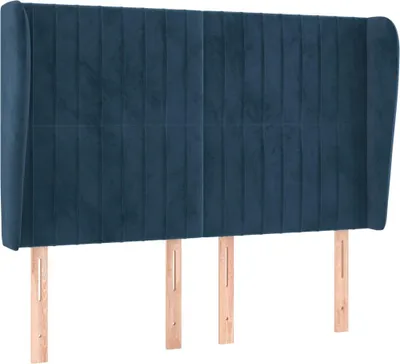 Produktbild von vidaXL Kopfteil mit Ohren Dunkelblau 147x23x118/128 cm Samt