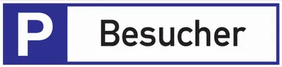 Image de Panneau de signalisation pour parking Parking pour visiteurs L460xl110mm Alu.blanc/bleu/noir