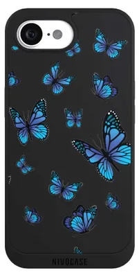 Produktbild von NIVOCASE Handyhülle für Apple iPhone 17e  Hülle NIVOpure Case Schwarz Muster Schmetterling transparent