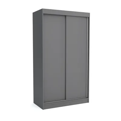 Produktbild von Brent - Kleiderschrank Schiebetüren Emily, Schlafzimmerschrank mit 1 Kleiderstange und Einlegeböden für Kleidung, 100x215x60 cm, Anthrazit