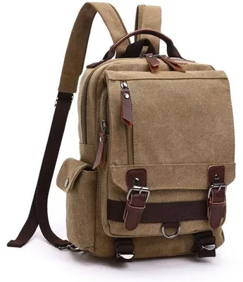 Image de Sac en toile pour hommes et femmes, couleur kaki, pour le travail et l'école.