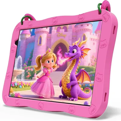 Produktbild von PRITOM Kinder-Tablet, 10.1 Zoll, 3 GB RAM, 32 GB 1 TB erweiterbar, Lern-Tablet mit Hülle und Trageschlaufe, 1280*800 HD, 6000 mAh Akku, Pink