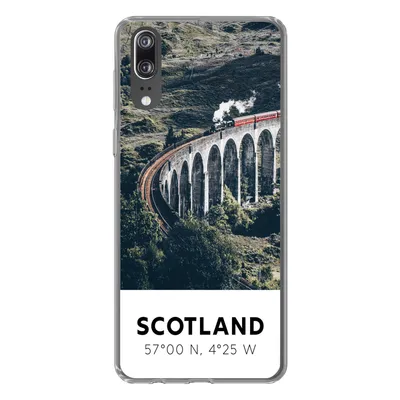 Produktbild von MuchoWow® Handyhülle Schutzhülle Hülle für Huawei P20 Schottland - Zug - Sommer - Eisenbahn Silikon Softcase Handy Hülle - Hardcover