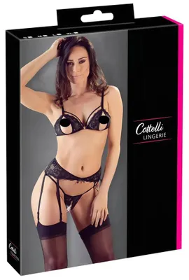 Image de ensemble de bretelles 3 pièces avec bonnet ouvert et entrejambe ouvert