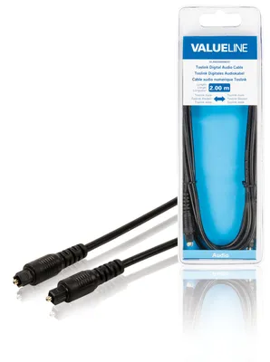 Produktbild von Valueline Toslink digitales Audiokabel Toslink Stecker - Toslink Stecker 2,00 m schwarz VLAB25000B20