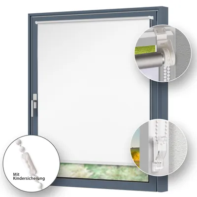 Produktbild von Verdunkelungsrollo Klemmrollo Klemmfix Verdunklungsrollo Fenster ohne Bohren 80x150cm