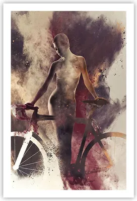 Produktbild von Poster - Poster ohne Rahmen - Körper Mädchen Fahrrad Illustration - 61x91,5 cm - Wand Bild - Wanddeko - Wandbilder - Kunstposter - Wandposter - Bilder - Kunstdruck - Wandbild - P2XPA61x91-3136