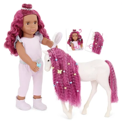 Produktbild von Our Generation Estra & Delta 46 cm-Puppe mit Fohlen und Stylingzubehör