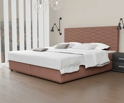 Produktbild von Boxspringbett Schlafzimmerbett OMERO 200x220cm Stoff Apricot inkl. Bettkasten