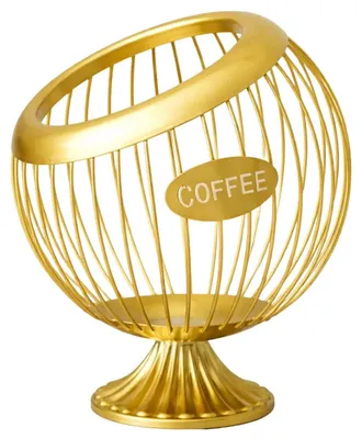 Produktbild von Dekorativer Behälter mit goldenen Füßen für Kaffee oder Obst aus Edelstahl