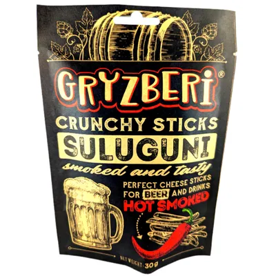 Produktbild von Gryzberi Suluguni Käsestäbchen gepufft & geräuchert scharf 30g