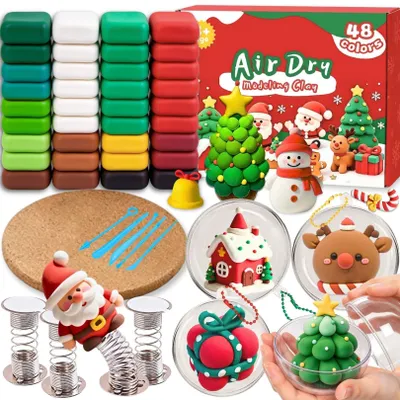 Modelliermasse Set, 36 Stück, lufttrocknend, Weihnachts-Knete