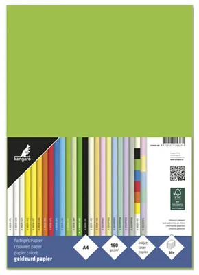 Immagine prodotto di kangaro Carta multifunzione DIN A4 160 g/m² verde chiaro 50 fogli