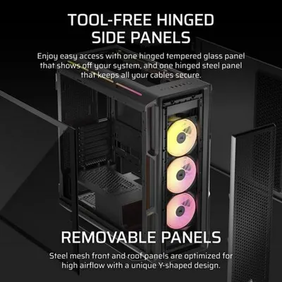 Image de Corsair Boîtier PC | iCUE LINK 5000T LX RGB | Noir | Mid-Tower | Alimentation incluse Non