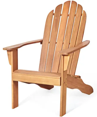 Produktbild von FANTASK Adirondack Stuhl bis 160 kg, Gartenstuhl aus Akazienholz, Gartensessel,