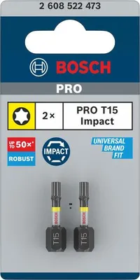 Produktbild von PRO Torx Impact Bit, T15, 25 mm, 2-tlg.