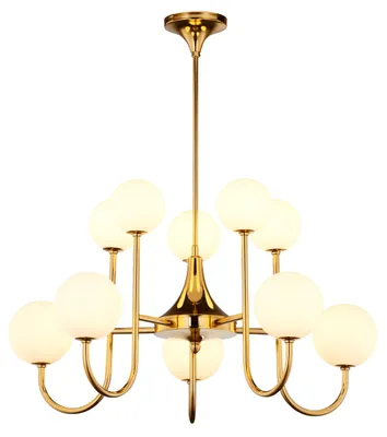 Immagine prodotto di Lampadario SELEN bianco e oro 10xG9x15W in metallo, dimensioni: 72x70x70 cm, IP20 Jupiter