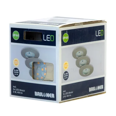 Obrázok produktu pre Briloner LED vstavané svietidlá matný nikel 3xLED modul/5W (7204-032)