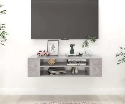 Produktbild von The Living Store TV-Hängeschrank Betongrau 100x30x26,5 cm Holzwerkstoff