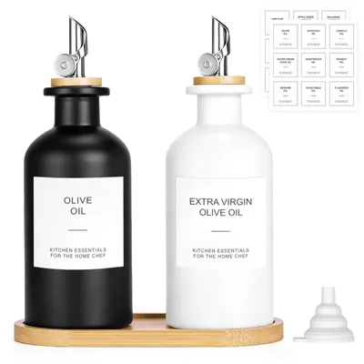 Produktbild von VINATO 2er Essig und Ölflaschen Set, 350ml Ölspender Glas für Öl, Essig