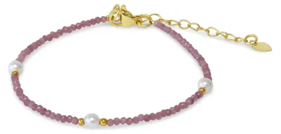 Produktbild von 8CB-91392 – CO88 collection Kralenarmband Toermalijn & Shellparel – Goudkleurig – Dames Armband