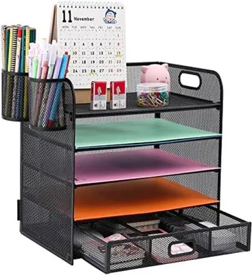 Produktbild von Famanu Büro Organizer mit 5 Fächern - Schwarz