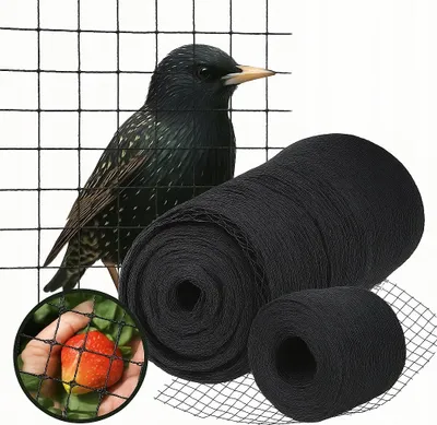 Obrázek produktu pro Ekspand | Síť na ochranu před ptáky – 12 x 25 m – černá – odolná – zahradní síť proti ptákům