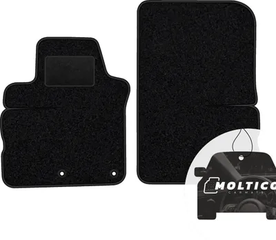 Produktbild von moto-MOLTICO Vorne Fußmatten Auto Velours Autoteppiche Schwarz Automatten Set 2-teilig passend für Renault Modus 2005-2012