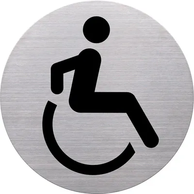 Imagen del producto de helit Piktogramm "WC Behinderte", Durchmesser: 115 m, silber
