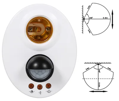 Produktbild von E27 110–250 V, automatische IR-Infrarot-Lampenfassung mit Bewegungssensor