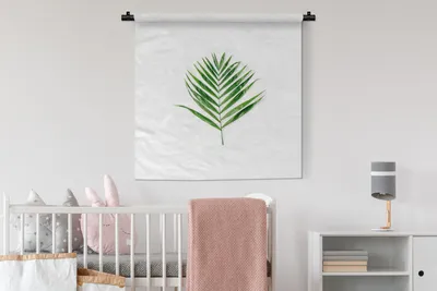 Produktbild von MuchoWow® Wandteppich Wandbehang Tropisch - Blatt - Grün 90x90 cm Tapisserie Dekoration Wandtuch - Wandaufhänger