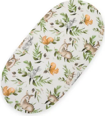 Image de Drap de coton pour le panier de Moïse Boho Gondole poussette 75x35 cm - Woodland vert