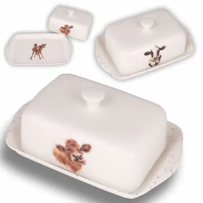 Produktbild von Wrendale Designs Porzellan Butterdose Mooo Kuh